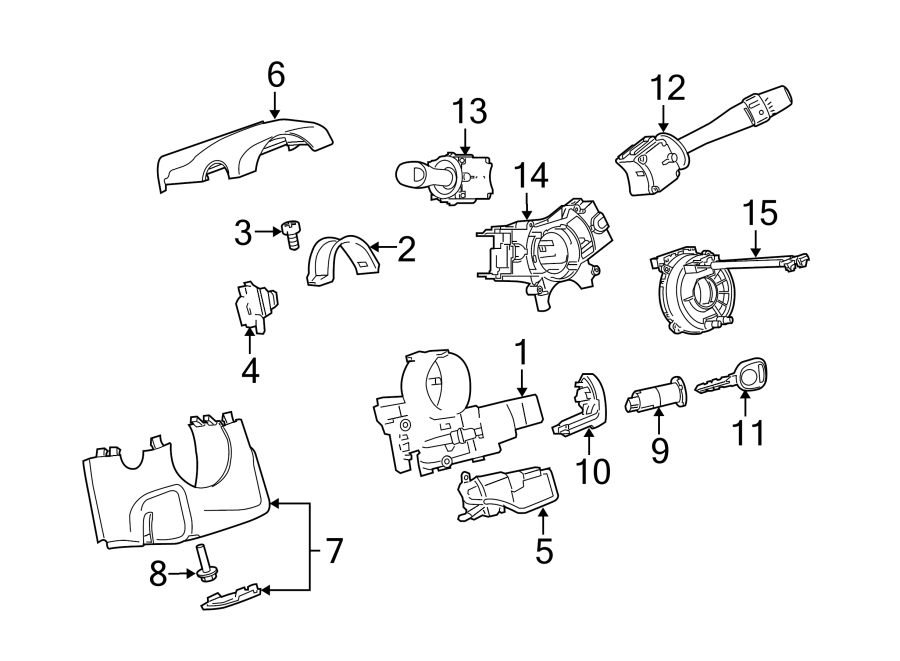 Diagram STEERING COLUMN. SHROUD. SWITCHES & LEVERS. for your 2005 Chevrolet Blazer Base Sport Utility 4.3L Vortec V6 A/T RWD 