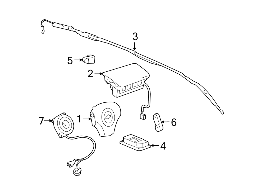 Diagram RESTRAINT SYSTEMS. AIR BAG COMPONENTS. for your 2022 Chevrolet Bolt EUV   