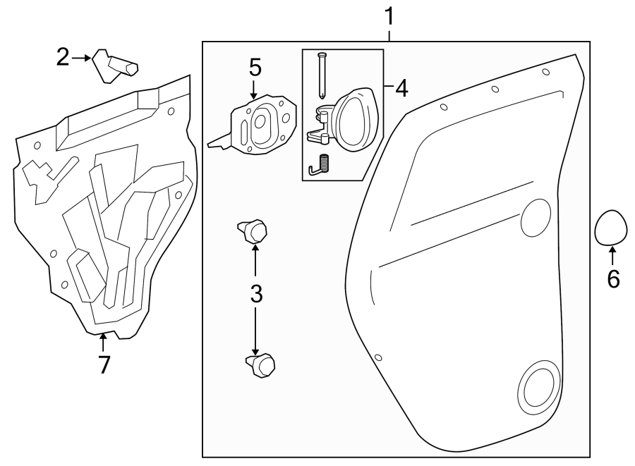 Diagram REAR DOOR. INTERIOR TRIM. for your Chevrolet Spark  