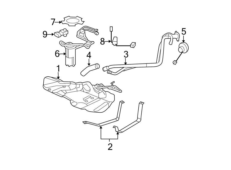 Diagram FUEL SYSTEM COMPONENTS. for your 1993 GMC Yukon   