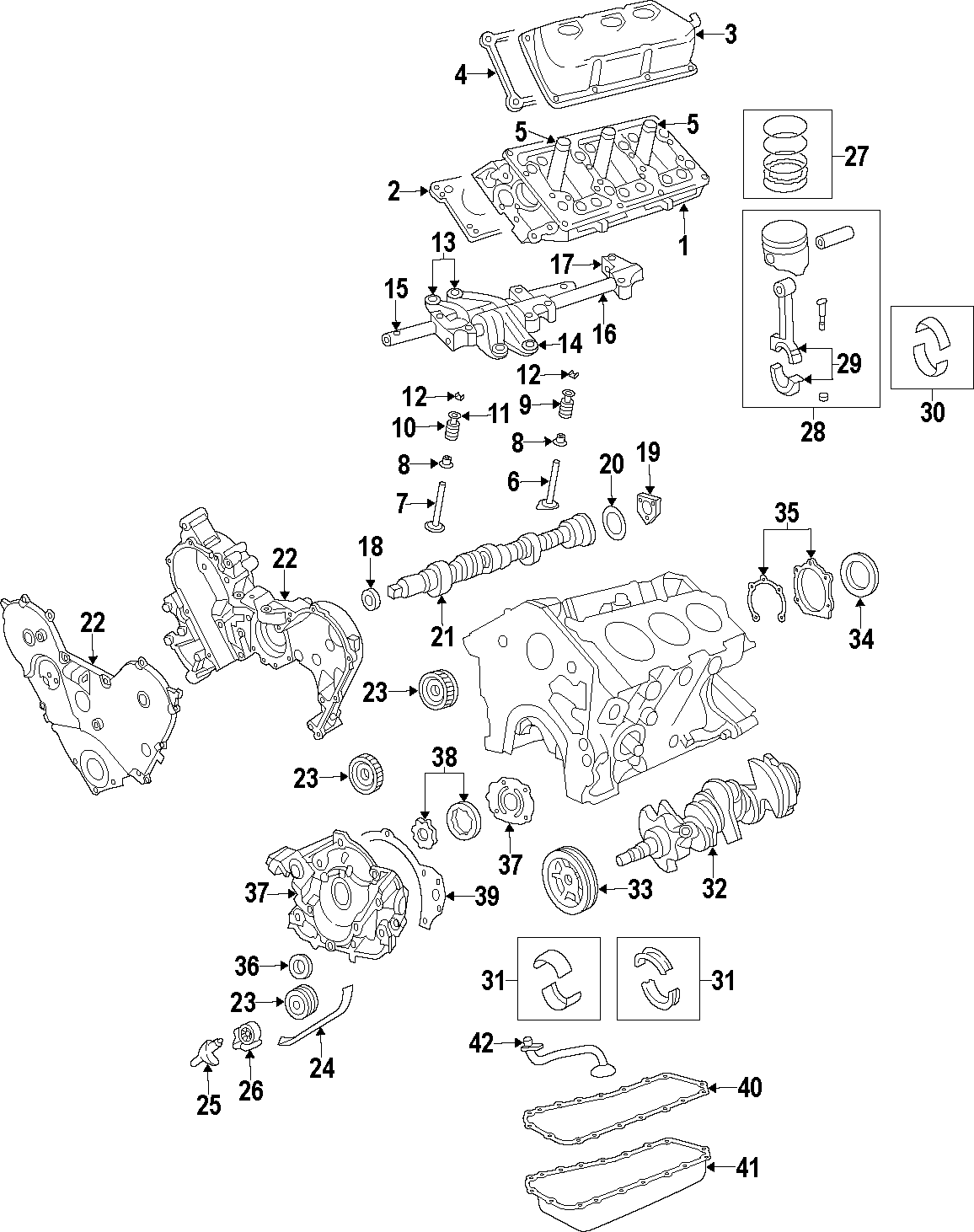 41CAMSHAFT & TIMING. CRANKSHAFT & BEARINGS. CYLINDER HEAD & VALVES. LUBRICATION. MOUNTS. PISTONS. RINGS & BEARINGS.https://images.simplepart.com/images/parts/motor/fullsize/CH1050.png