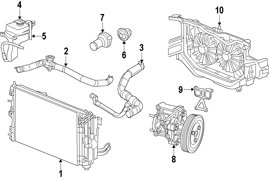 Diagram COOLING SYSTEM. COOLING FAN. RADIATOR. for your 1994 Jeep Wrangler   