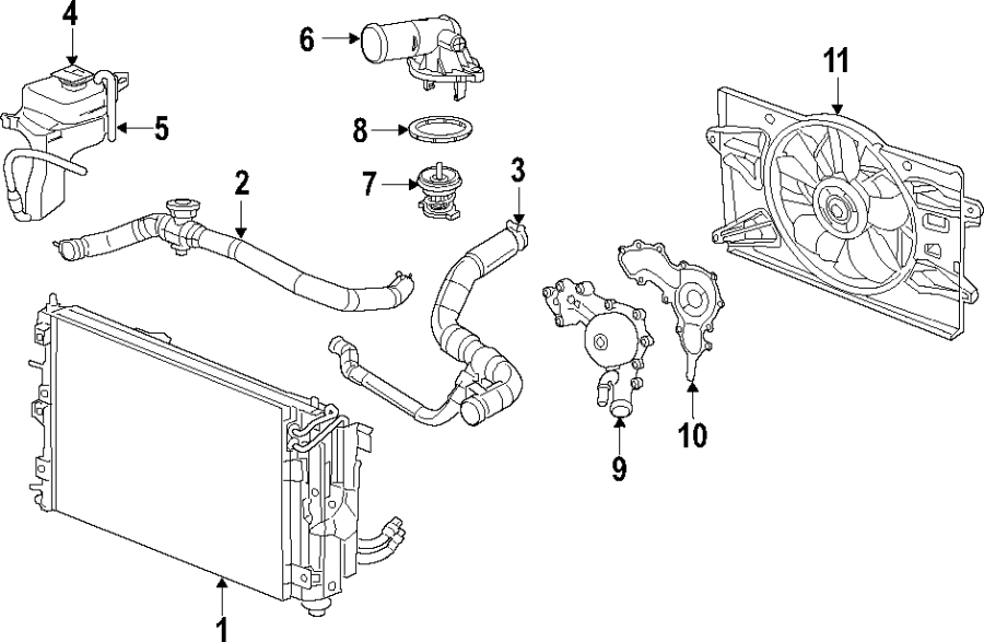 Diagram COOLING SYSTEM. COOLING FAN. RADIATOR. WATER PUMP. for your 2012 Jeep Wrangler   