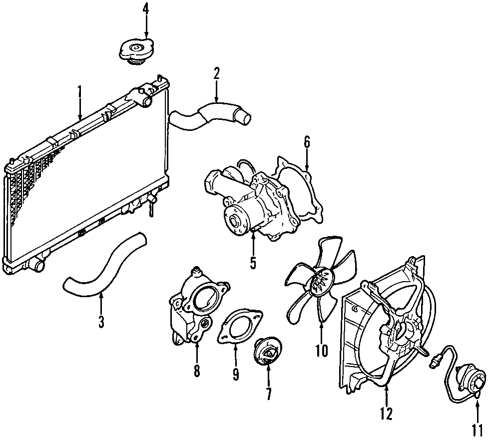 Diagram COOLING SYSTEM. COOLING FAN. RADIATOR. WATER PUMP. for your 2015 Jeep Wrangler   