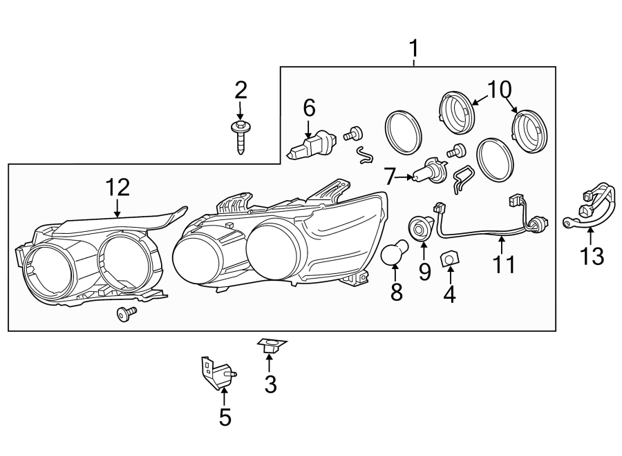 Diagram FRONT LAMPS. HEADLAMP COMPONENTS. for your 2024 Cadillac XT4   