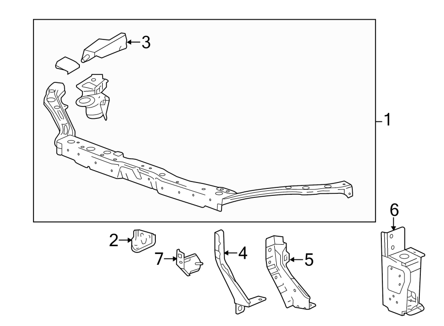 Diagram RADIATOR SUPPORT. for your 2021 Chevrolet Traverse    