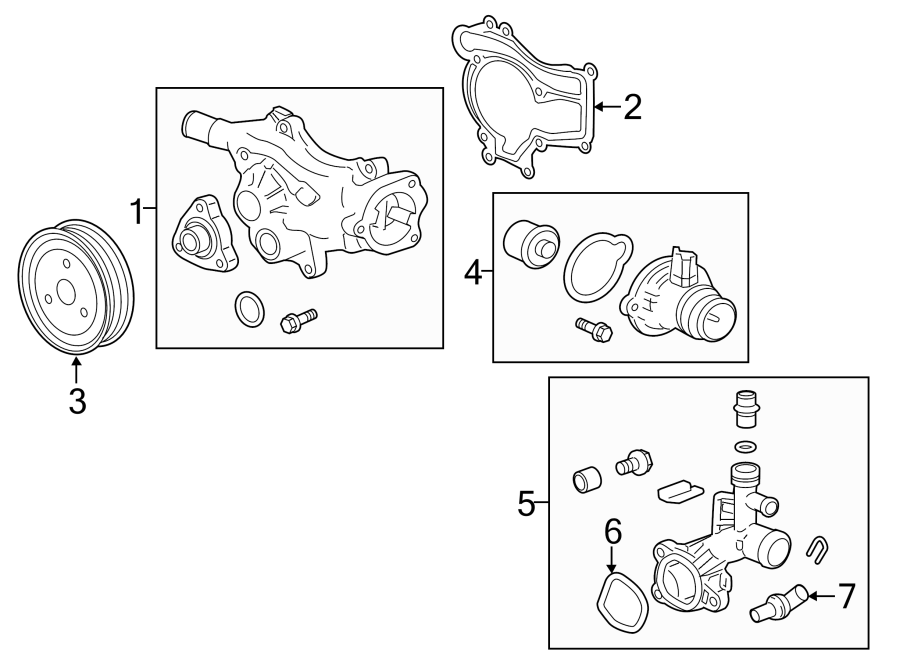 Diagram WATER PUMP. for your 2016 Buick Enclave    