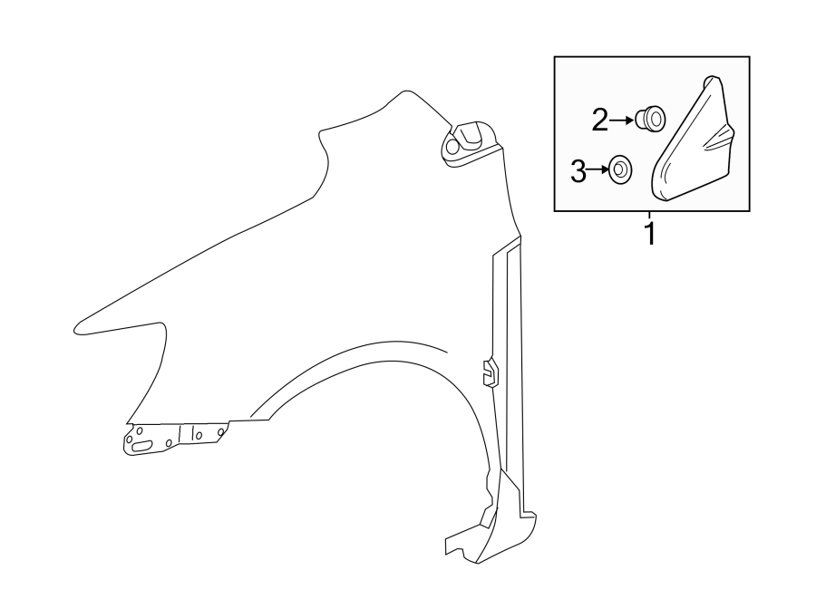 Diagram FENDER. EXTERIOR TRIM. for your 2019 Chevrolet Spark   