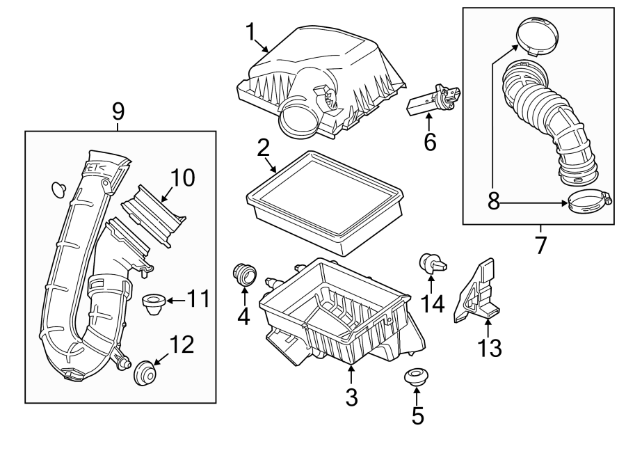 Diagram ENGINE / TRANSAXLE. AIR INTAKE. for your 2016 Chevrolet Spark   