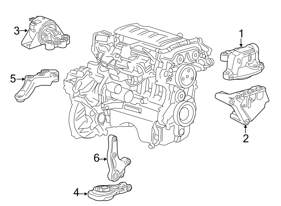 Diagram ENGINE / TRANSAXLE. ENGINE & TRANS MOUNTING. for your 2004 GMC Sierra 2500 HD 6.6L Duramax V8 DIESEL A/T 4WD SLE Crew Cab Pickup 