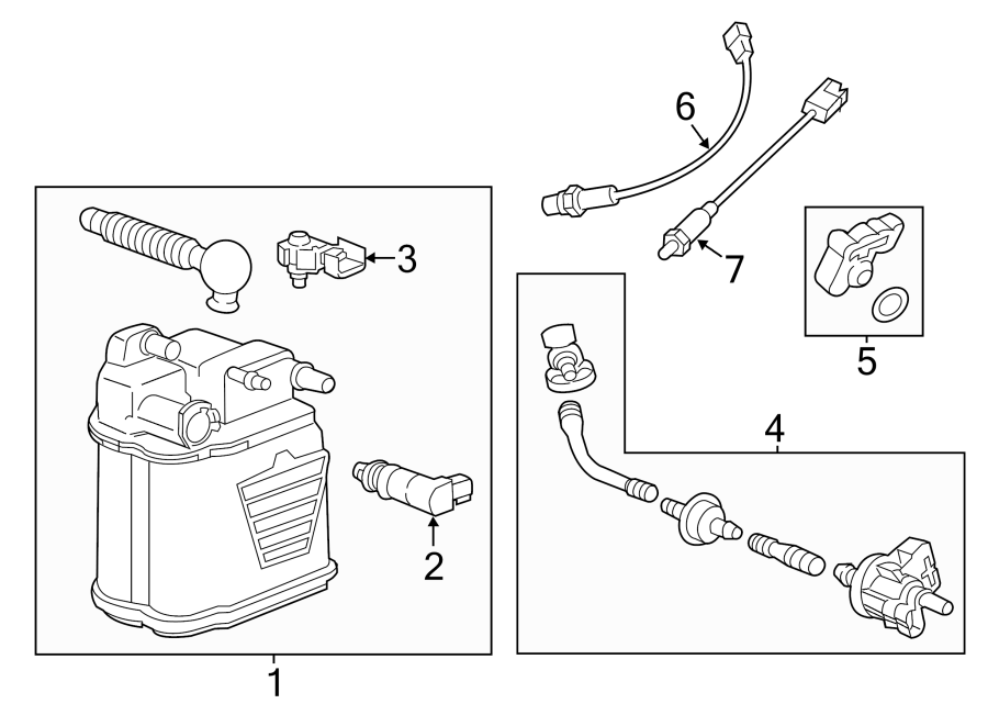 Diagram EMISSION SYSTEM. EMISSION COMPONENTS. for your 1995 Chevrolet K2500  Base Standard Cab Pickup Fleetside 4.3L Chevrolet V6 A/T 