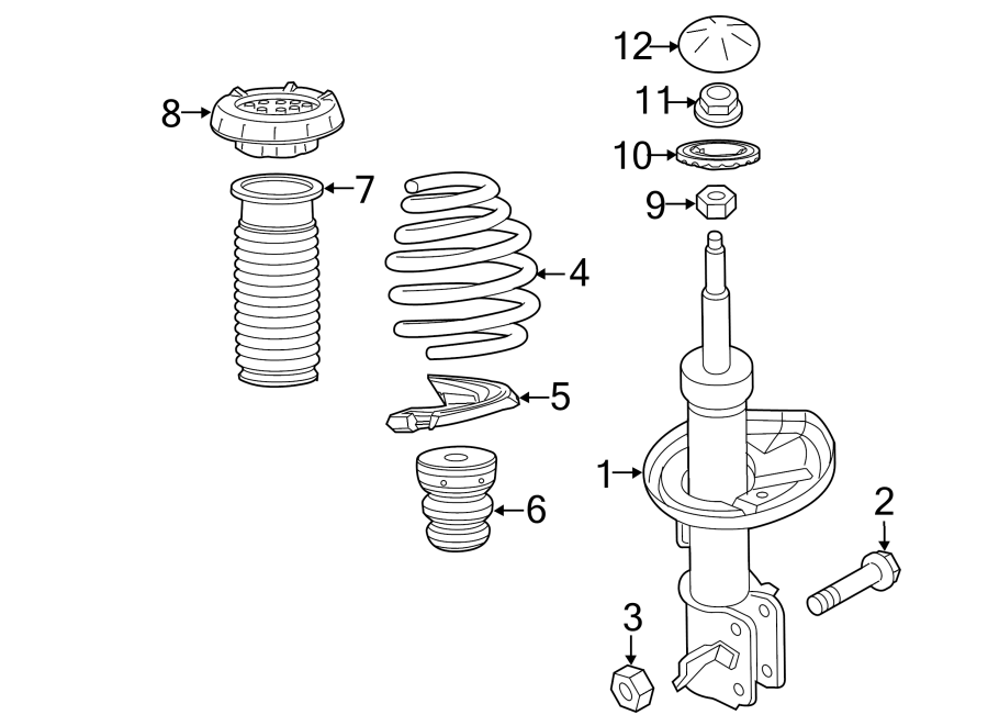 Diagram FRONT SUSPENSION. STRUTS & COMPONENTS. for your 2002 GMC Sierra 2500 HD 6.0L Vortec V8 BI-FUEL A/T RWD Base Standard Cab Pickup Fleetside 