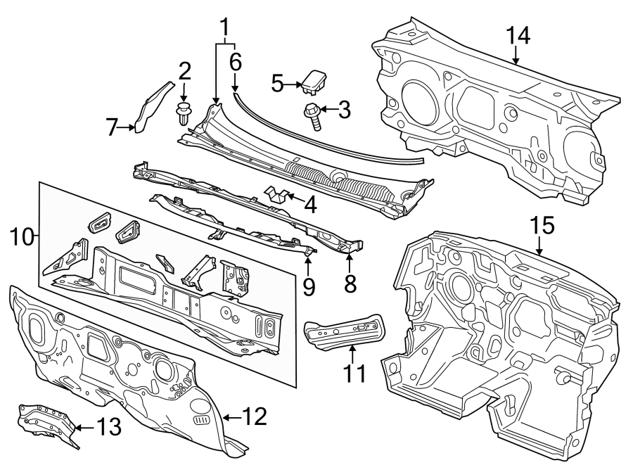 Diagram COWL. for your Chevrolet Celebrity  