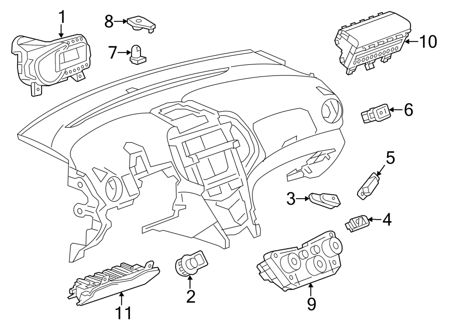 Diagram INSTRUMENT PANEL. CLUSTER & SWITCHES. for your 2014 Chevrolet Spark   