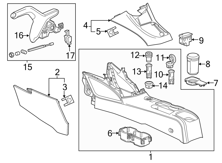 Diagram CENTER CONSOLE. for your Cadillac ATS  