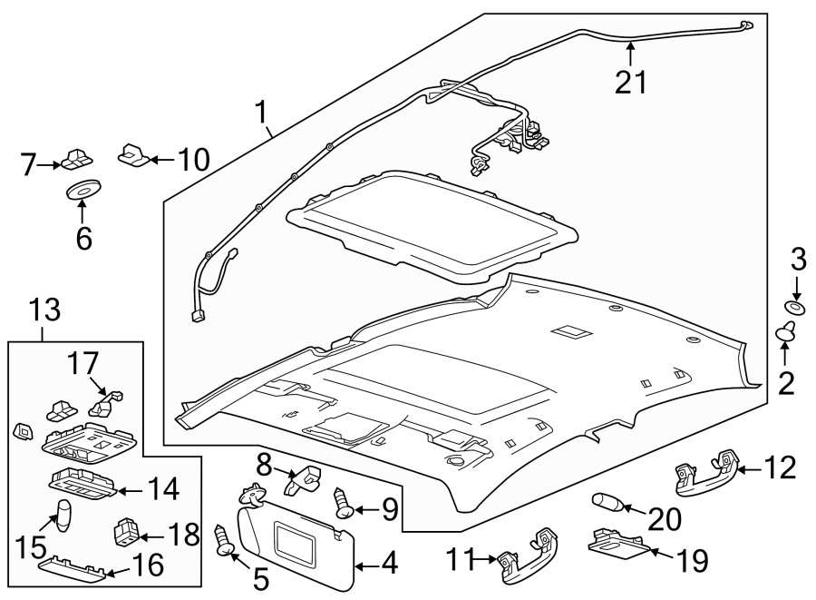 Diagram INTERIOR TRIM. for your 2016 Buick Enclave    