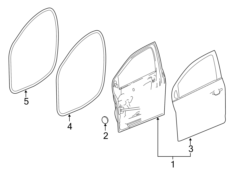 Diagram FRONT DOOR. DOOR & COMPONENTS. for your 2023 Cadillac XT4   