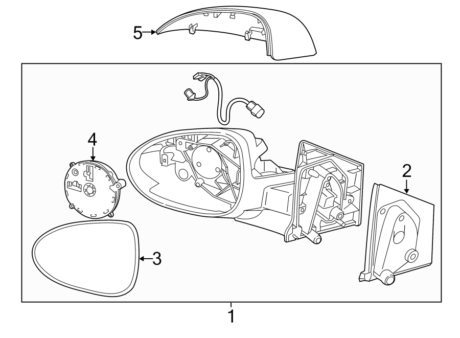 Diagram FRONT DOOR. OUTSIDE MIRRORS. for your 2009 Cadillac Escalade EXT   