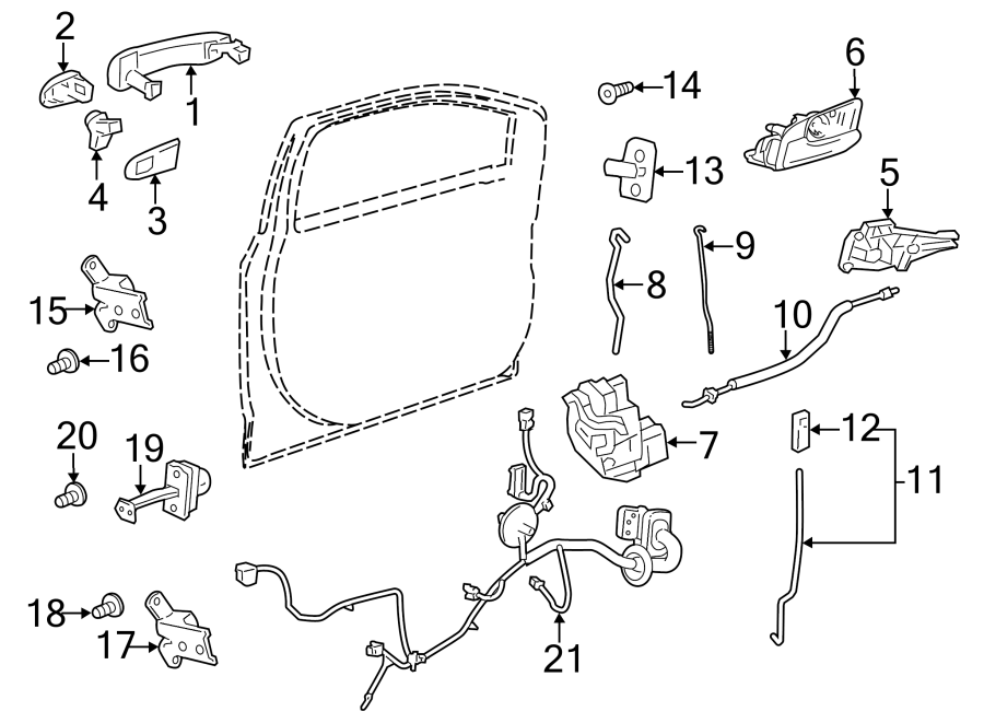 Diagram FRONT DOOR. LOCK & HARDWARE. for your 2015 Chevrolet Suburban    