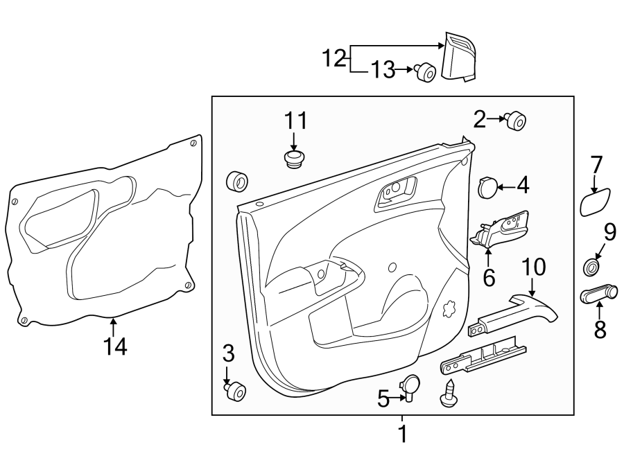 Diagram Console. Front door. Interior trim. for your 2014 Chevrolet Express 3500   