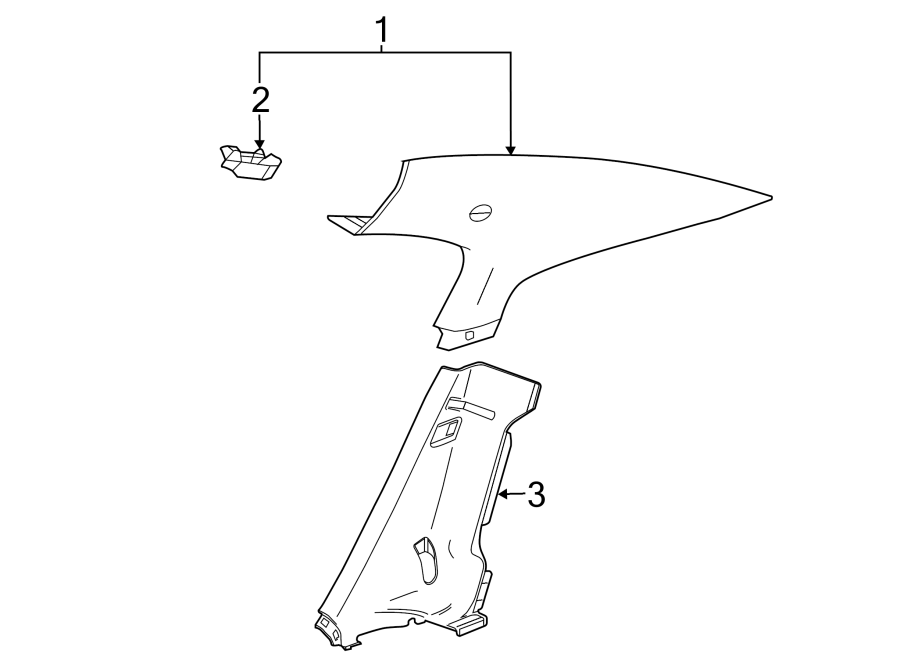 QUARTER PANEL. INTERIOR TRIM. Diagram