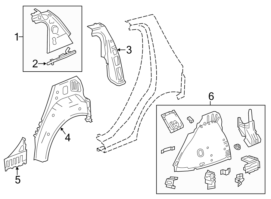 4Quarter panel. Inner structure.https://images.simplepart.com/images/parts/motor/fullsize/CJ12615.png