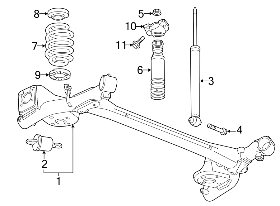 Diagram REAR SUSPENSION. SUSPENSION COMPONENTS. for your 2019 GMC Sierra 2500 HD 6.0L Vortec V8 A/T 4WD Denali Crew Cab Pickup Fleetside 