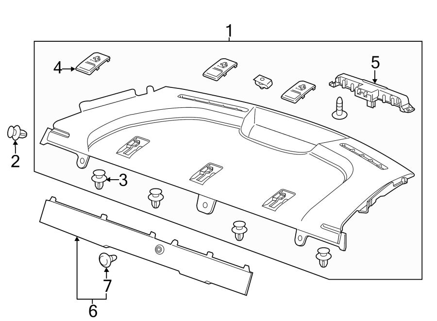 Diagram REAR BODY & FLOOR. INTERIOR TRIM. for your 2025 Chevrolet Corvette Z06 Convertible  