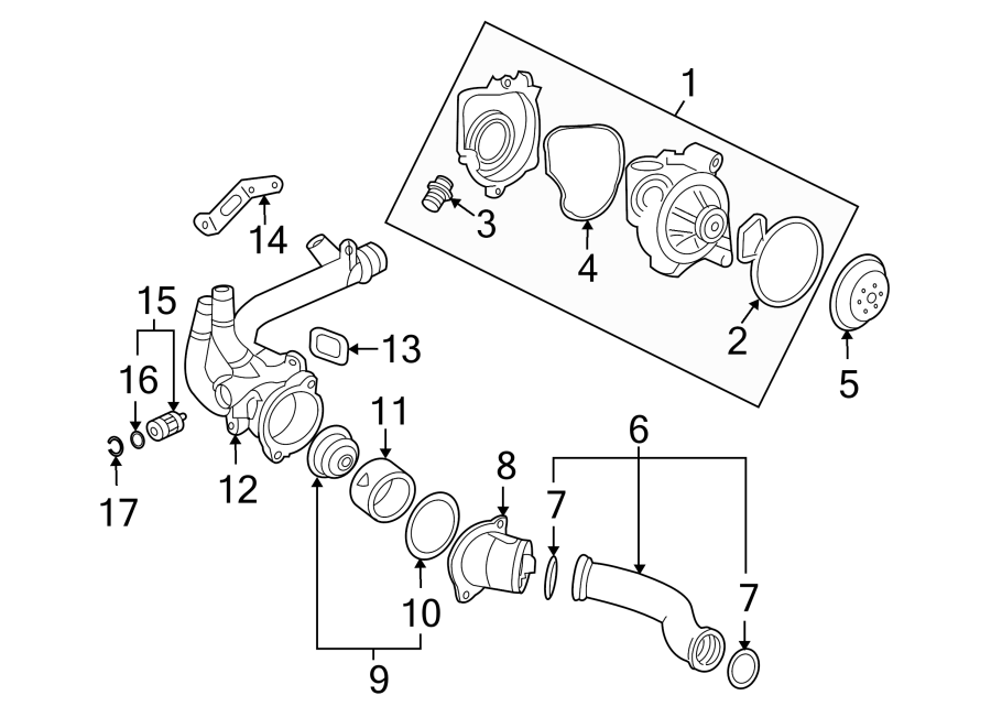 Diagram WATER PUMP. for your 1992 Chevrolet Blazer   