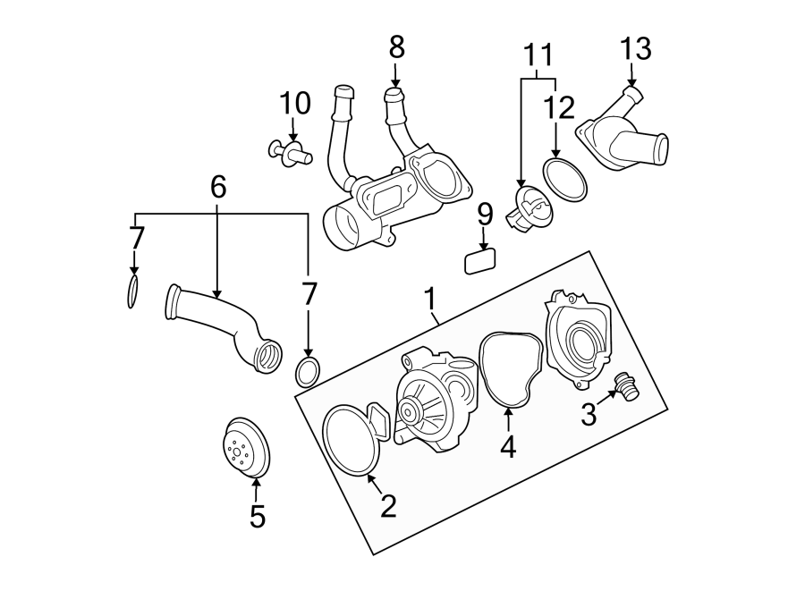 Diagram WATER PUMP. for your 1995 Chevrolet K2500  Base Standard Cab Pickup Fleetside 4.3L Chevrolet V6 A/T 