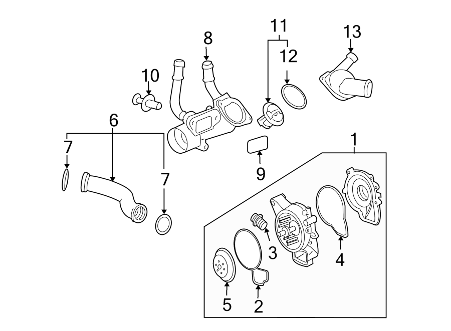 Diagram WATER PUMP. for your 2013 Chevrolet Traverse    