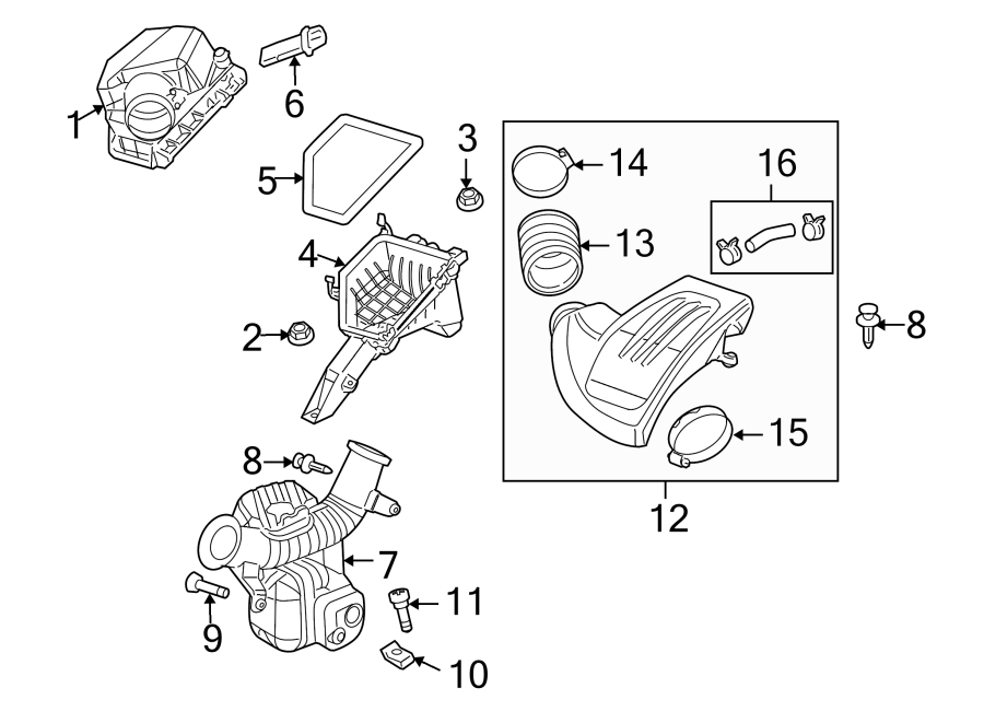 Diagram ENGINE / TRANSAXLE. AIR INTAKE. for your 2009 Chevrolet Cobalt LS Sedan 2.2L Ecotec A/T 