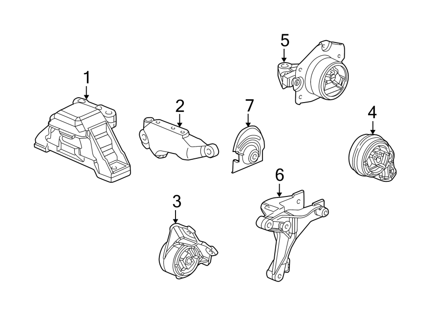 Diagram ENGINE / TRANSAXLE. ENGINE & TRANS MOUNTING. for your 2010 Chevrolet Cobalt LT Coupe 2.2L Ecotec M/T 