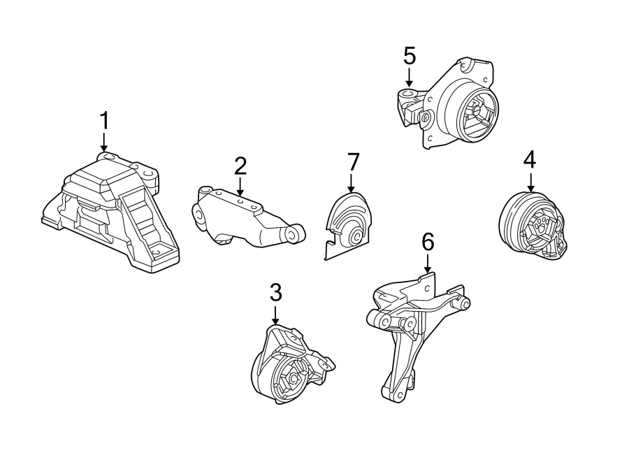 Diagram ENGINE / TRANSAXLE. ENGINE & TRANS MOUNTING. for your 2011 GMC Sierra 2500 HD 6.0L Vortec V8 FLEX A/T 4WD SLT Crew Cab Pickup 