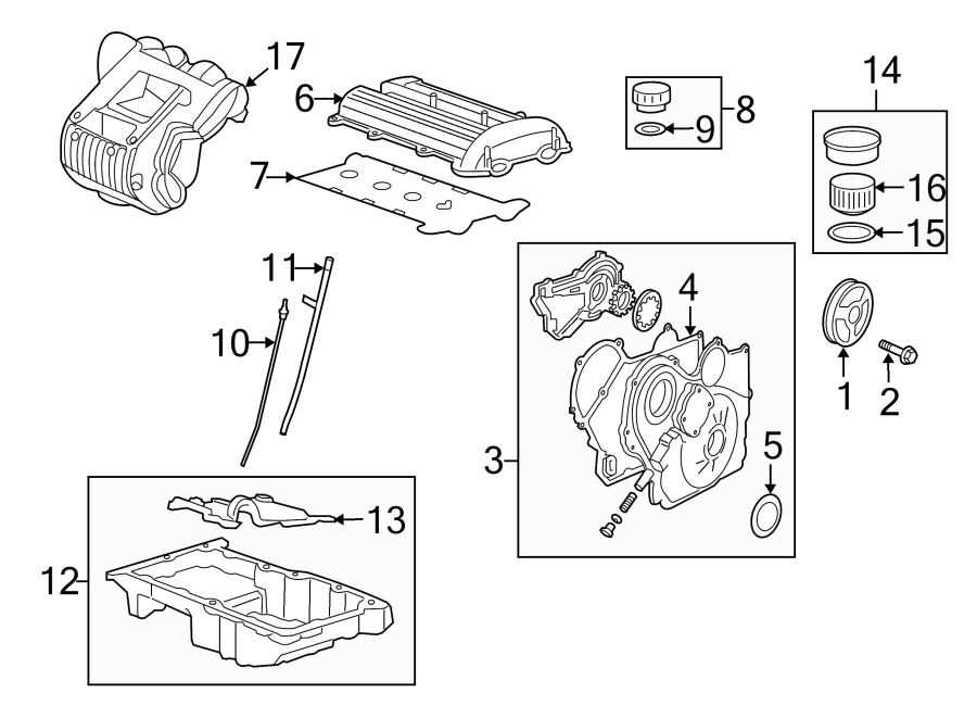 Diagram ENGINE / TRANSAXLE. ENGINE PARTS. for your 2013 Chevrolet Impala   