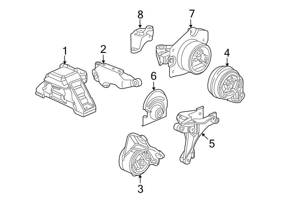 Diagram ENGINE / TRANSAXLE. ENGINE & TRANS MOUNTING. for your 2011 GMC Sierra 2500 HD 6.0L Vortec V8 FLEX A/T 4WD SLT Crew Cab Pickup 