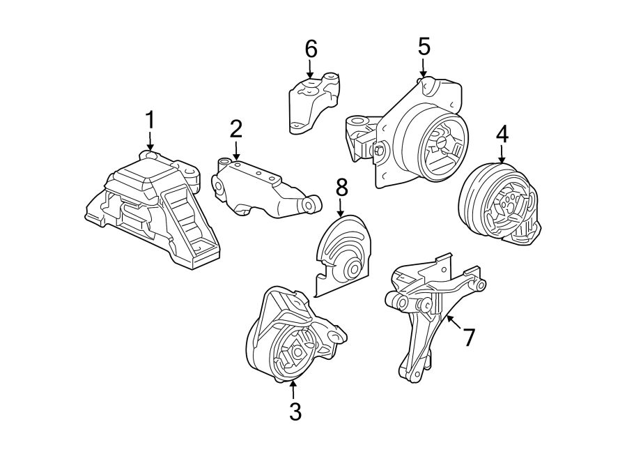 Diagram ENGINE / TRANSAXLE. ENGINE & TRANS MOUNTING. for your 2011 GMC Sierra 2500 HD 6.0L Vortec V8 FLEX A/T 4WD SLT Crew Cab Pickup 