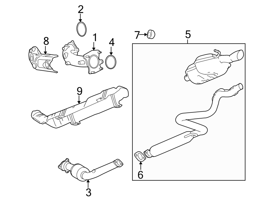 Diagram EXHAUST SYSTEM. EXHAUST COMPONENTS. for your 2018 Chevrolet Equinox 1.5L Ecotec A/T FWD LT Sport Utility 