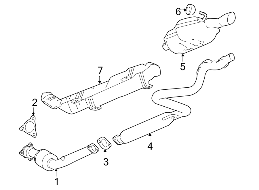 Diagram EXHAUST SYSTEM. EXHAUST COMPONENTS. for your 1990 Buick Century   