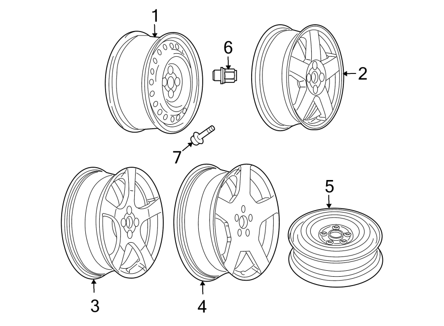 Diagram WHEELS. for your 2010 Chevrolet Cobalt LT Sedan 2.2L Ecotec M/T 