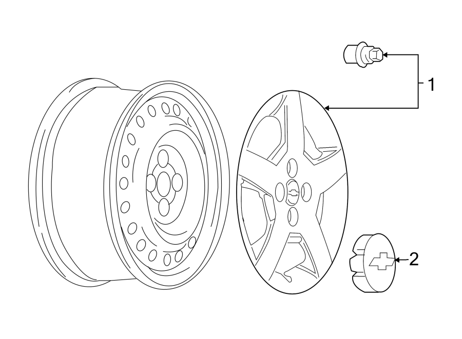 Diagram WHEELS. COVERS & TRIM. for your 2010 Chevrolet Cobalt LT Coupe 2.2L Ecotec M/T 