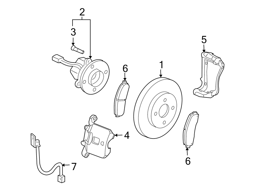 Diagram FRONT SUSPENSION. BRAKE COMPONENTS. for your 2002 GMC Sierra 2500 HD 6.0L Vortec V8 A/T RWD SL Standard Cab Pickup Fleetside 