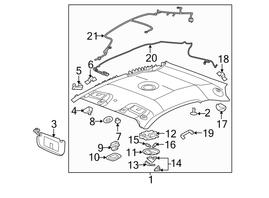 Diagram INTERIOR TRIM. for your 2019 Cadillac CTS  Vsport Premium Luxury Sedan 