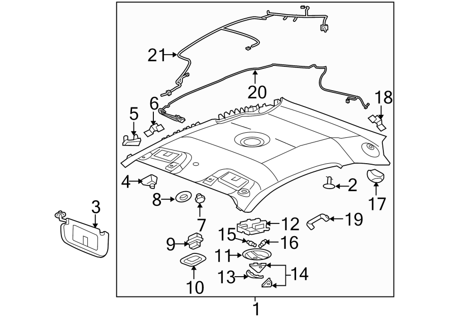 Diagram INTERIOR TRIM. for your 2013 Buick Enclave  Base Sport Utility 3.6L V6 A/T AWD 