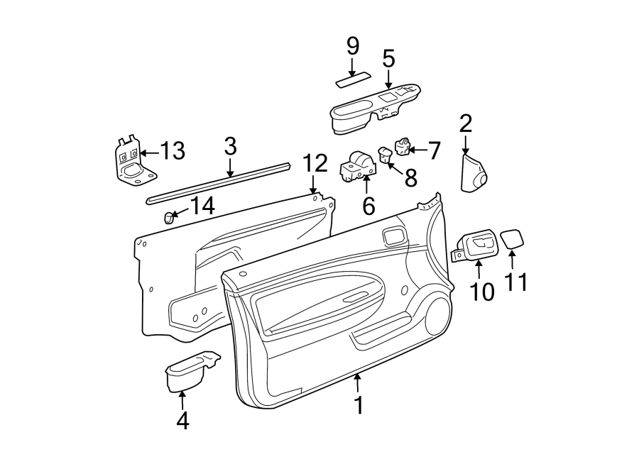 Diagram DOOR. INTERIOR TRIM. for your 2010 Chevrolet Cobalt LS Coupe 2.2L Ecotec M/T 