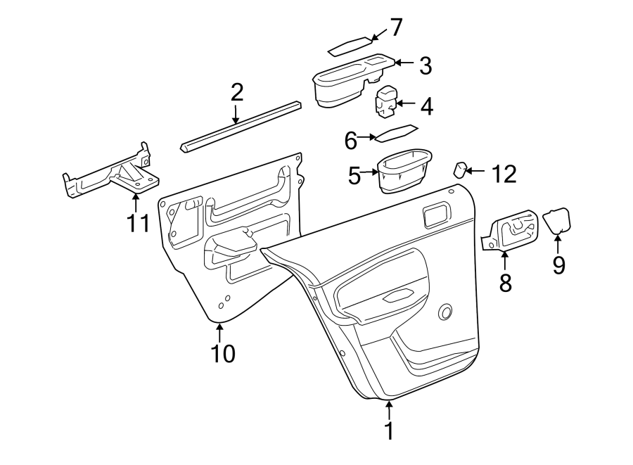 Diagram REAR DOOR. INTERIOR TRIM. for your 2019 Chevrolet Spark   