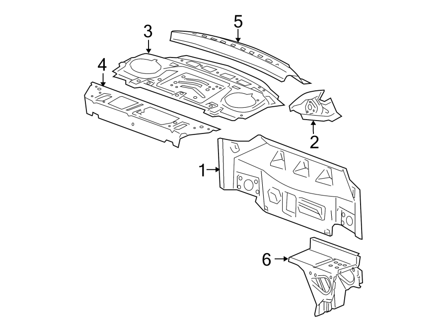 Diagram REAR BODY & FLOOR. for your 2009 Chevrolet Cobalt LS Coupe 2.2L Ecotec M/T 