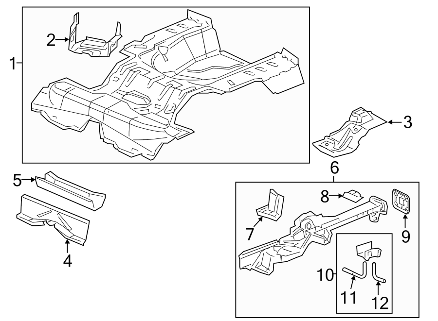 Diagram REAR BODY & FLOOR. FLOOR & RAILS. for your 2009 Chevrolet Cobalt LT Coupe 2.2L Ecotec A/T 