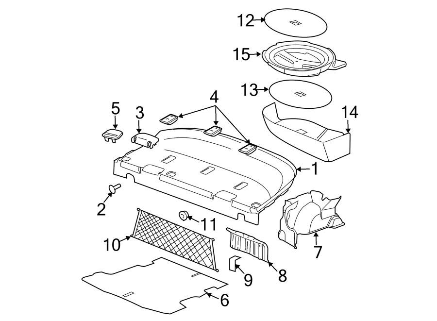 Diagram REAR BODY & FLOOR. INTERIOR TRIM. for your Cadillac ATS  