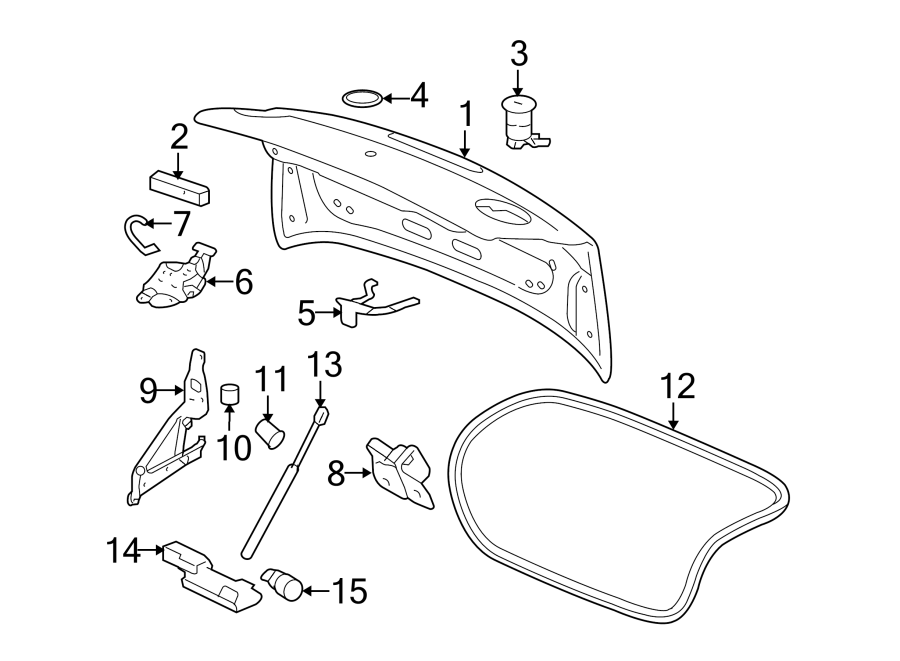 Diagram TRUNK LID. LID & COMPONENTS. for your 2021 Chevrolet Traverse    